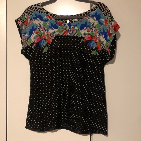 Anthropologie Tops - Odille by Anthropologie floral polka dot boho top